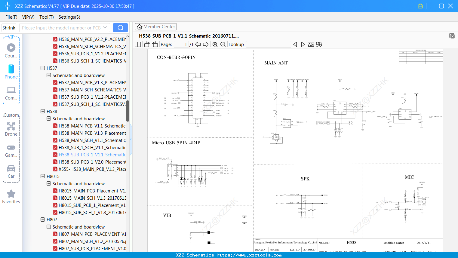 Infinix H538_SUB_PCB_1_V1.1_Schematic_20160711
